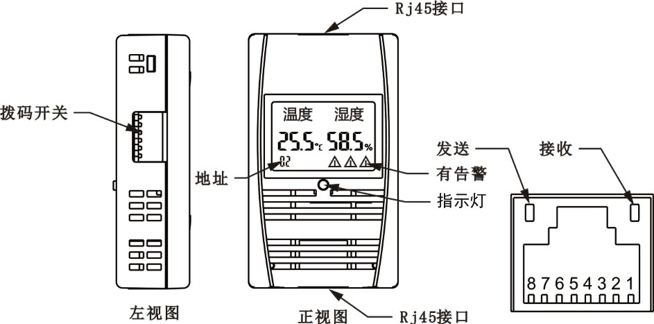 SPD-HT485_D機架溫濕度傳感器，機架溫濕度傳感器